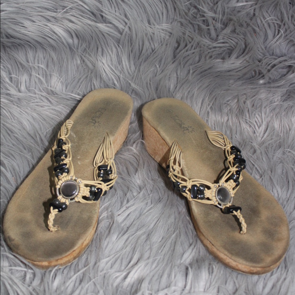 Cork wedge sandals